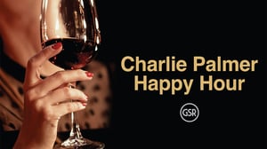 Banner ad for Happy Hour Sunday-Thursday from 4pm-6pm at Charlie Palmer Lounge inside GSR