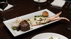 Filet Mignon and Alaskan King Crab Legs at Charlie Palmer Steak Reno.
