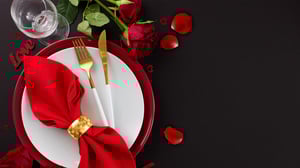 image of Valentine's Day dinner setting