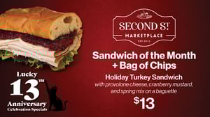 banner ad for Lucky 13th Anniversary at Second St. Marketplace