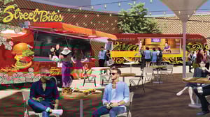 Rendering of Street Bites food trucks at-The-Pool.