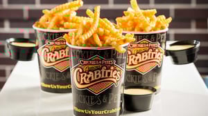 Three buckets of Chickie's & Pete's Famous Crabfries.