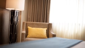 Sierra Deluxe Two Queen Room detail view of bed.