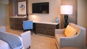 Sierra King Room view of living area.