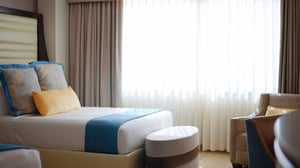 Sierra Two Queen Room view of bed area.