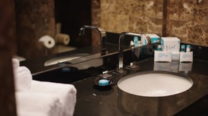 Summit Deluxe King Room detail view of washroom vanity.