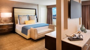 The A Director Suite view of bedroom area.