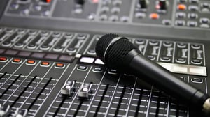 Audio Mixing Board and Microphone