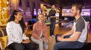 Kingpin VIP Lanes & Lounge: Friends talking and relaxing.