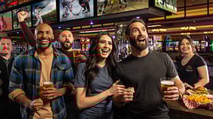 image of Chickie's & Pete's crowd cheering at the bar