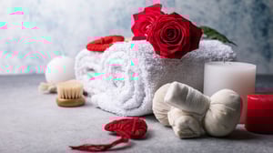 image of spa massage setting for Valentine's Day